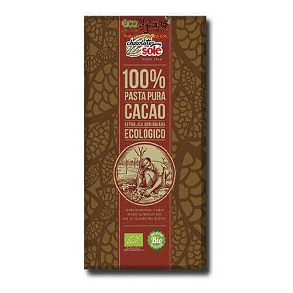 Imagen chocolate negro 100% cacao y vegano en la Tienda Ecológica La Canela